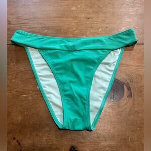 Cupshe High Waist, Extra High Leg Cheeky Green Bikini Bottoms Size Medium